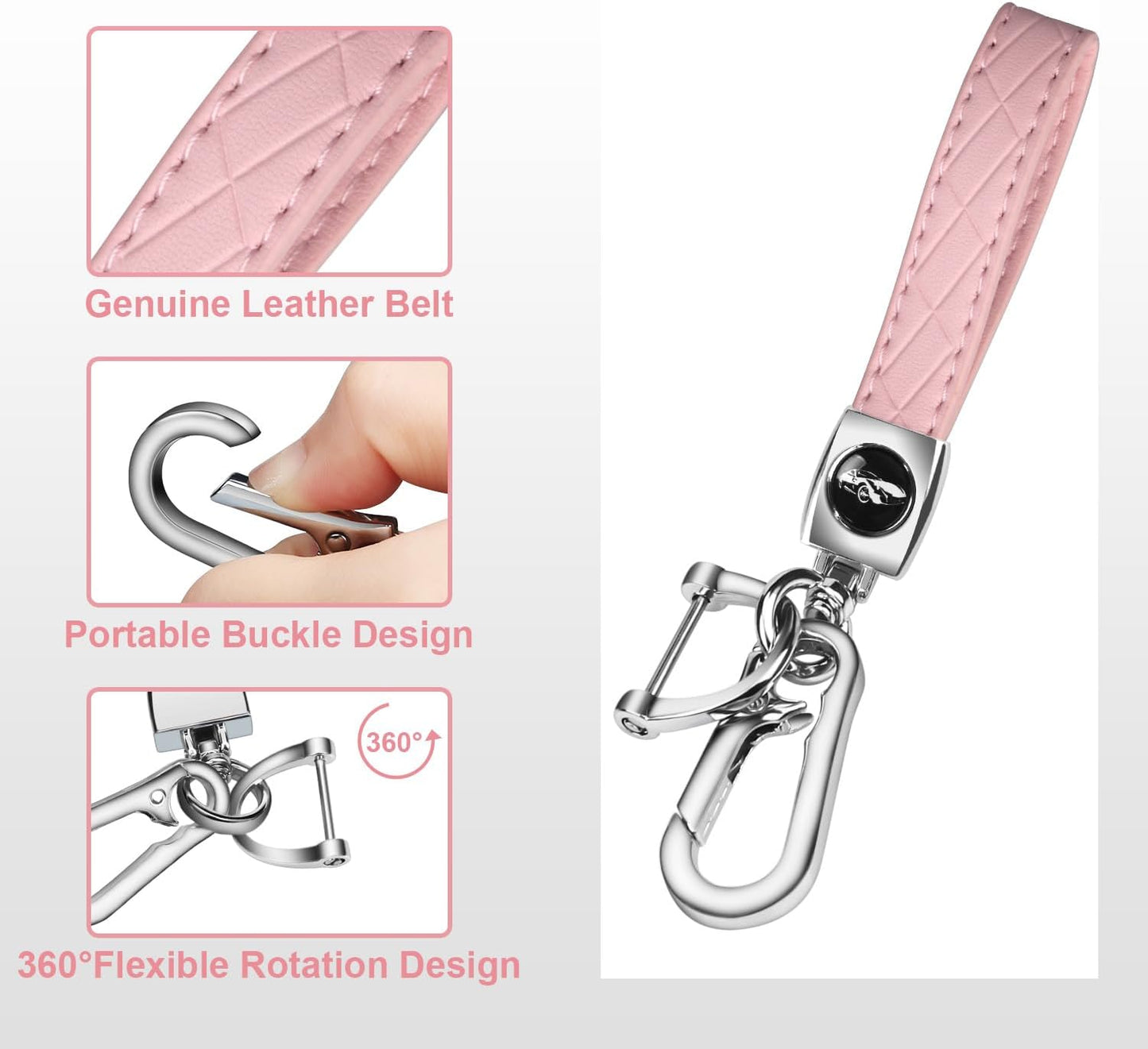 For Honda Key Fob Cover with Keychain, Car Key Case Shell Protector for Honda Accord | Civic | Pilot | CRV Passport Insight EX Fit Odyssey | 2015-2021 | 5 Buttons Smart Remote Control, Pink