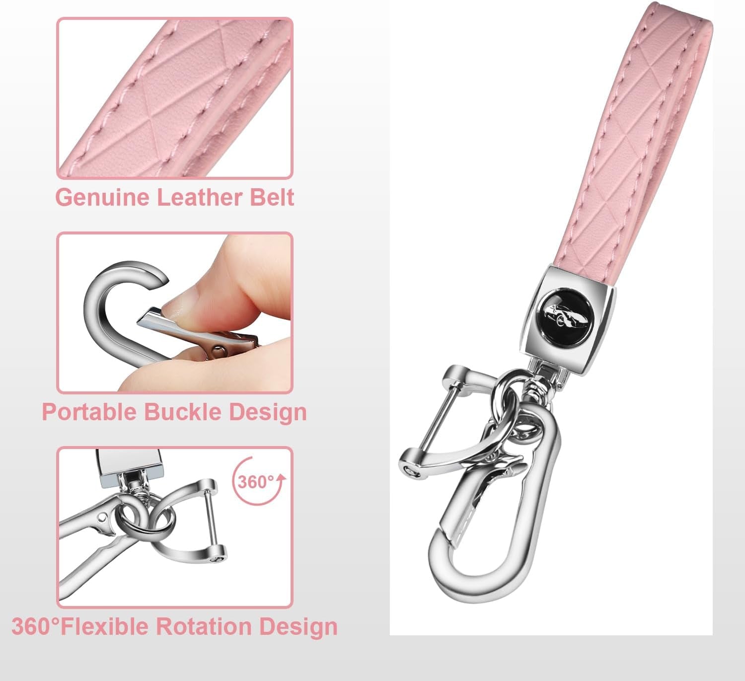 For Honda Key Fob Cover with Keychain, Car Key Case Shell Protector for Honda Accord | Civic | Pilot | CRV Passport Insight EX Fit Odyssey | 2015-2021 | 5 Buttons Smart Remote Control, Pink