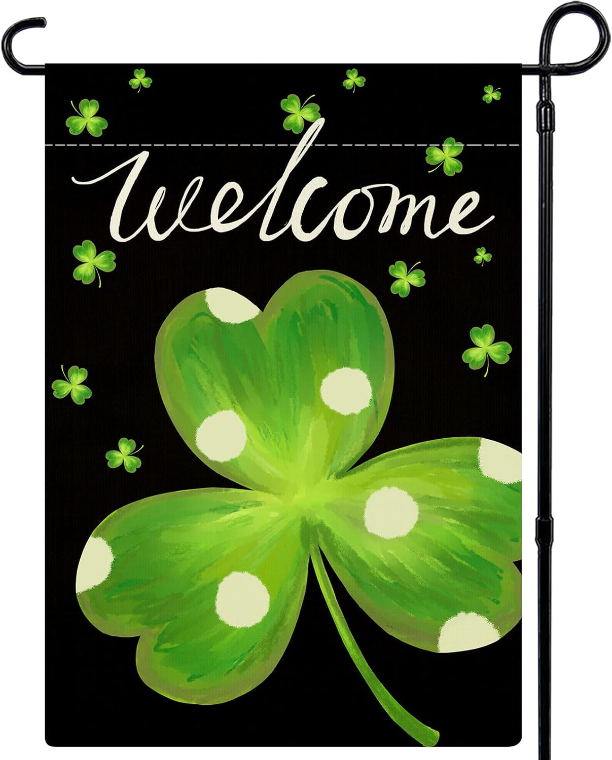 St Patricks Day Garden Flag 12X18 Inch Double Sided Green Shamrock Clover Yard Flag St Patricks Day Seasonal Holiday Outdoor Decoration