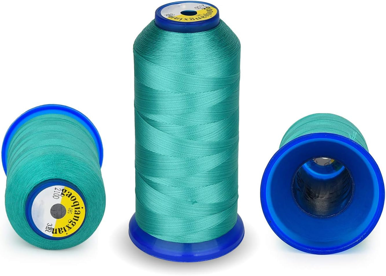 Heavy Duty Thread 1800Yards Size T70#69 210D/3 All Purpose High Strength Polyester Sewing Thread for Weaves, Upholstery, Jeans and Weaving Hair, Drapery, Beading, Purses, Leather (Aquamarine)