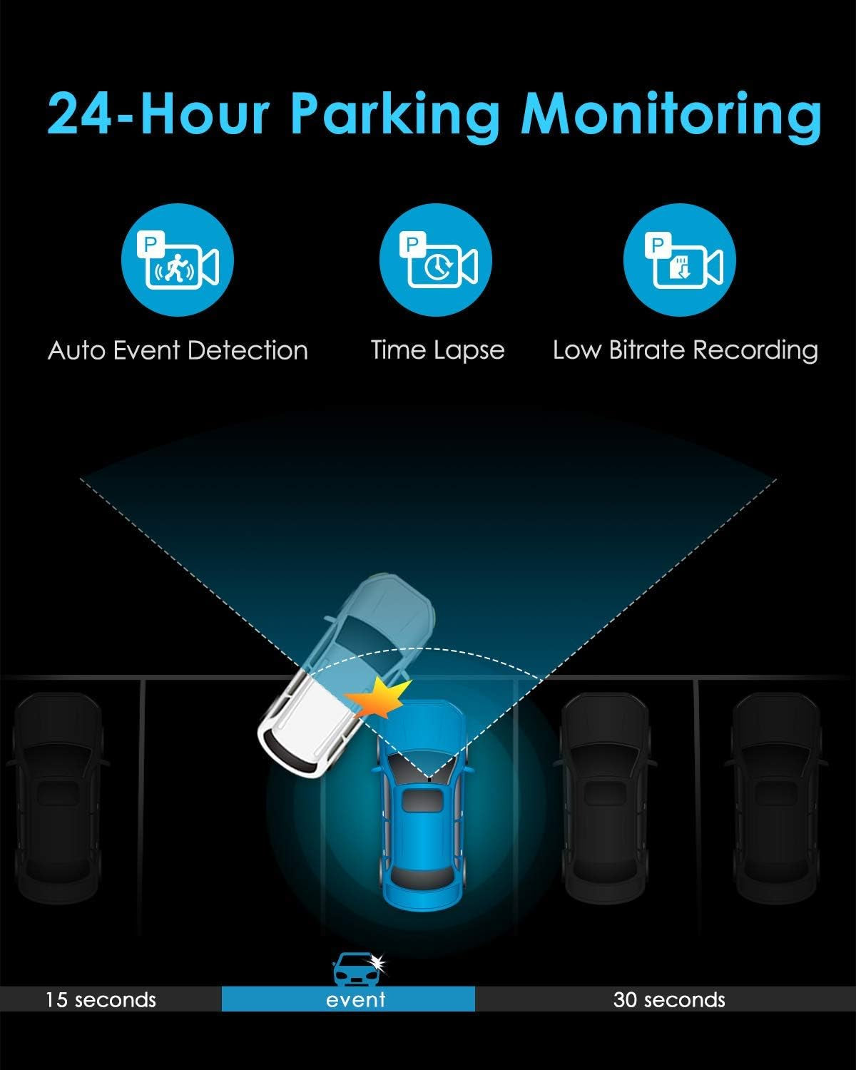 Dash Cam  A119 V3 2K 2560X1440P Quad HD+ Car Dash Camera, Ultra Clear Night Vision, 140-Degree Wide Angle, GPS Included, Buffered Parking Mode, True HDR, Motion Detection, Time Lapse