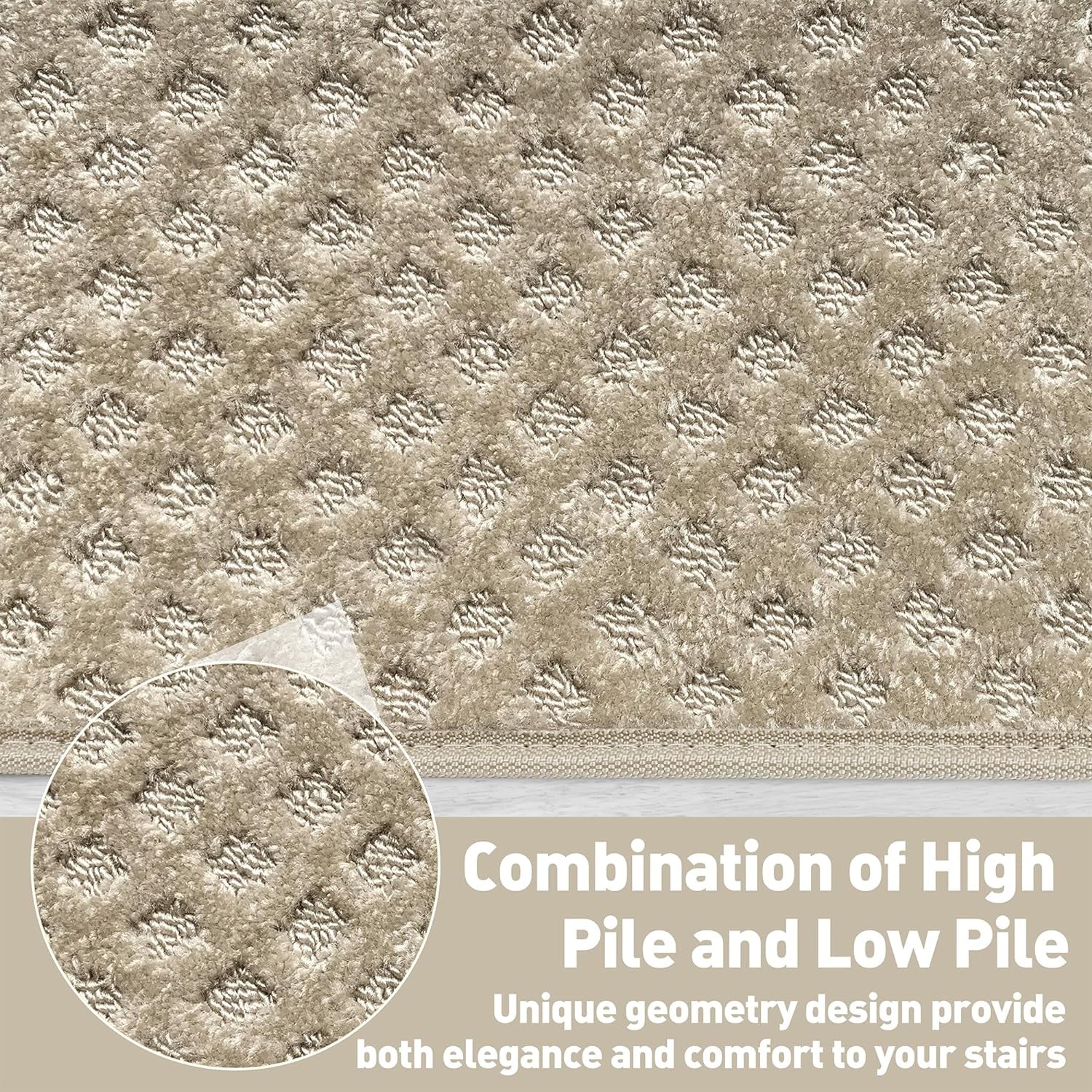 Carpet Stair Tread Landing Mat Tape Free Self Adhesive Non Slip Skid Resistant Indoor Doormat Area Rug Floor Mat for Kitchen Bathroom Workstations Washable 2' X 3'