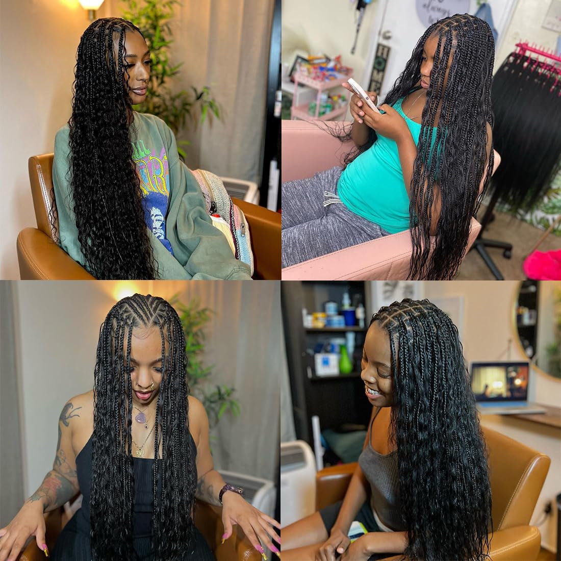 Super Wave Bulk Human Hair 100% Unprocessed Brazilian Virgin Human Hair Extensions Bundles for Braiding Hair Wet and Wave Micro Human Hair(1Pack-4Pcs, 18Inch Natural Black)