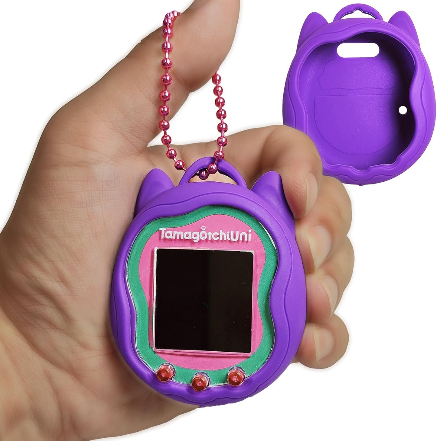 Silicone Cover Case for Tamagotchi Uni Interactive Virtual Pet, Screen Protector for Tamagotchi Uni Pet Band Accessories(Silicone Cover) (Purple) ZOUSA