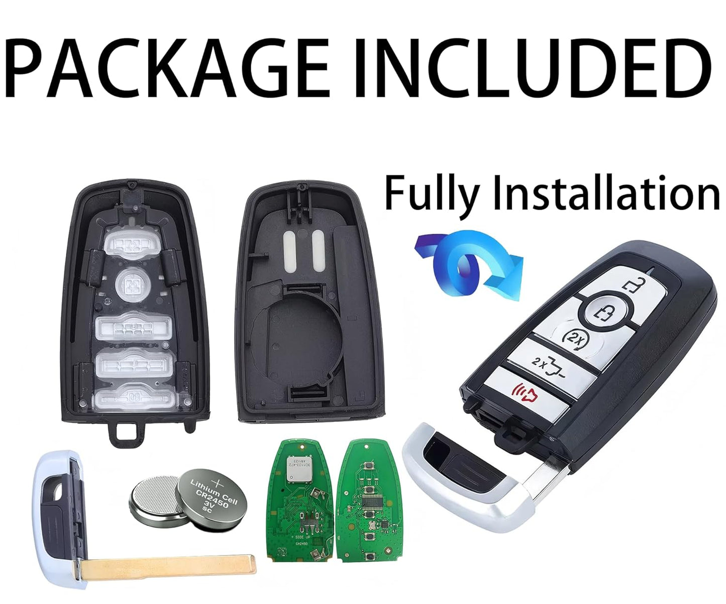 Smart Key Fob for Ford F-Series 2023-2024,  Proximity Key Fob Replacement for Ford F250 F350 F450 F550 2023-2024 M3N-A3C108397 RL3T-15K601-BA PC3T-15K601-BB 164-R8370 164-R8330