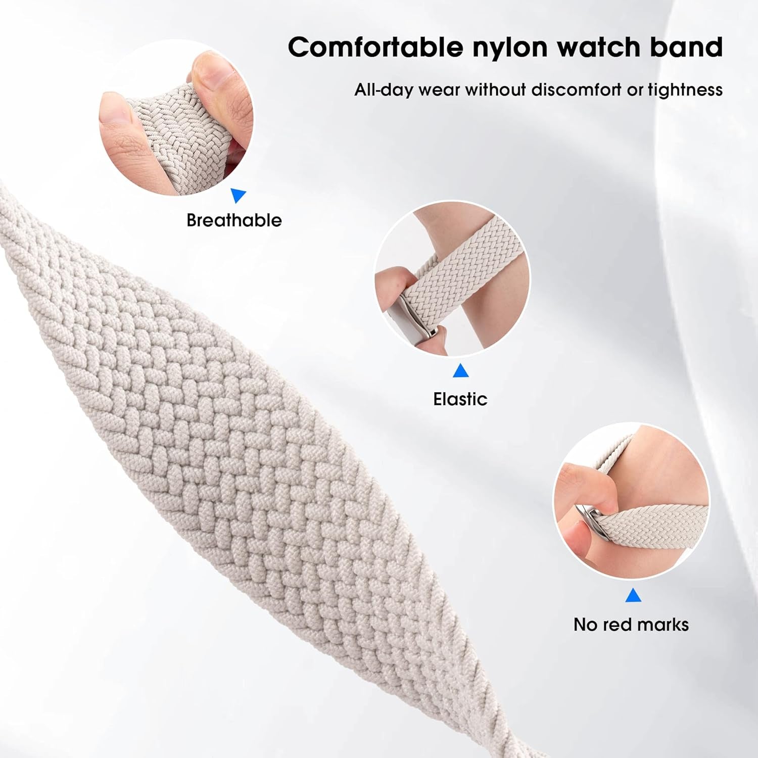 Magnetic Stretchy Watch Band Compatible for Apple Watch Band 38Mm 40Mm 41Mm,Comfortable Adjustable Straps Wristbands for Iwatch Series 9 8 7 6 5 4 SE 3 2 1 Ultra 1 2 Women Men,Starlight