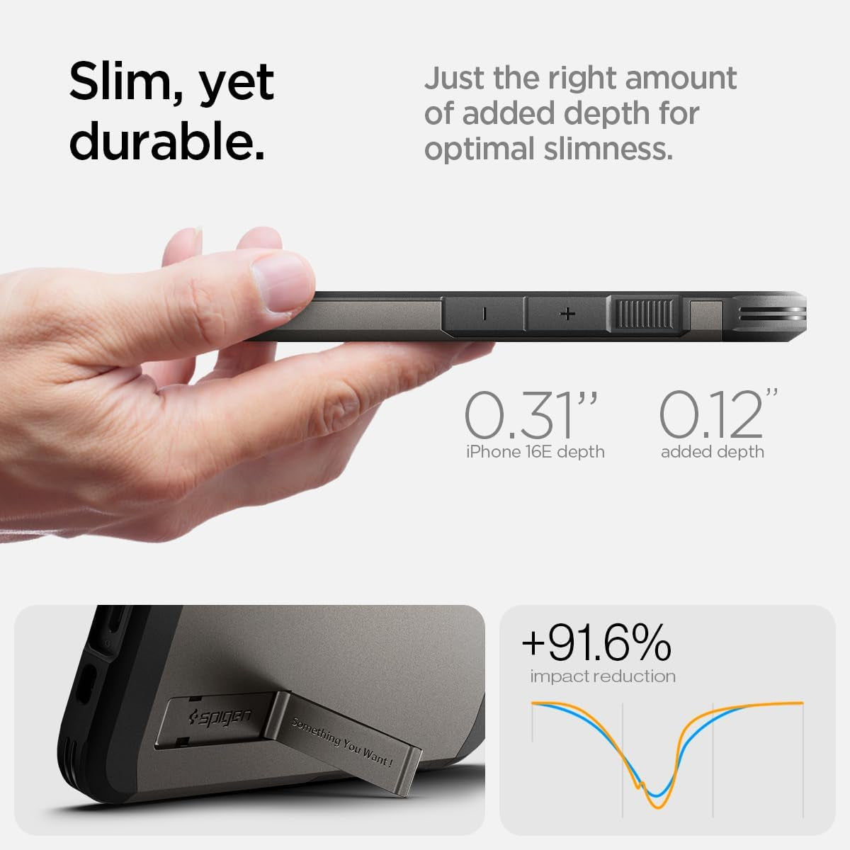 for Iphone 16E Case, Tough Armor (Ai) Magfit [Compatible with Magsafe Accessories] [Kickstand] [Military-Grade Protection] - Gunmetal