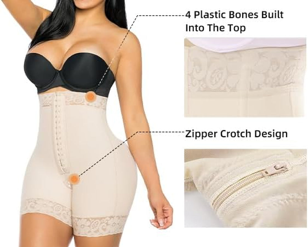 Tummy Control Shapewear for Women Fajas Colombianas Postparto Body Shaper Shorts Butt Lifter with Zipper Crotch