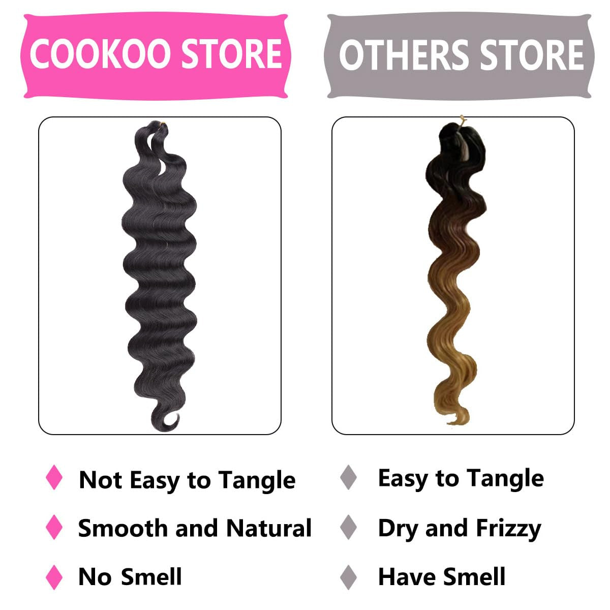 3 Packs Body Wave Braiding Hair 24 Inch Ombre Pre-Feathered Bouncy French Curl Wavy Braiding Hair Wavy Texture Braiding Ocean Deap Twist Crochet Hair Synthetic Hair Extensions(T30#)