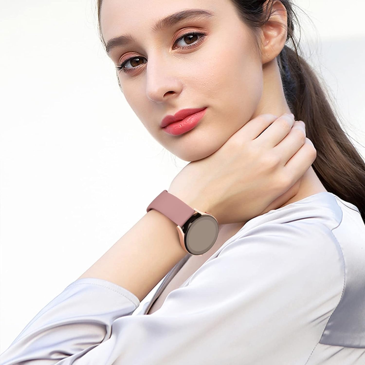 for Samsung Galaxy Watch 7 Band 40Mm 44Mm, Galaxy Watch FE Bands 40Mm, 20Mm Soft Silicone Sport Replacement Strap for Galaxy Watch 7 Band Women Men