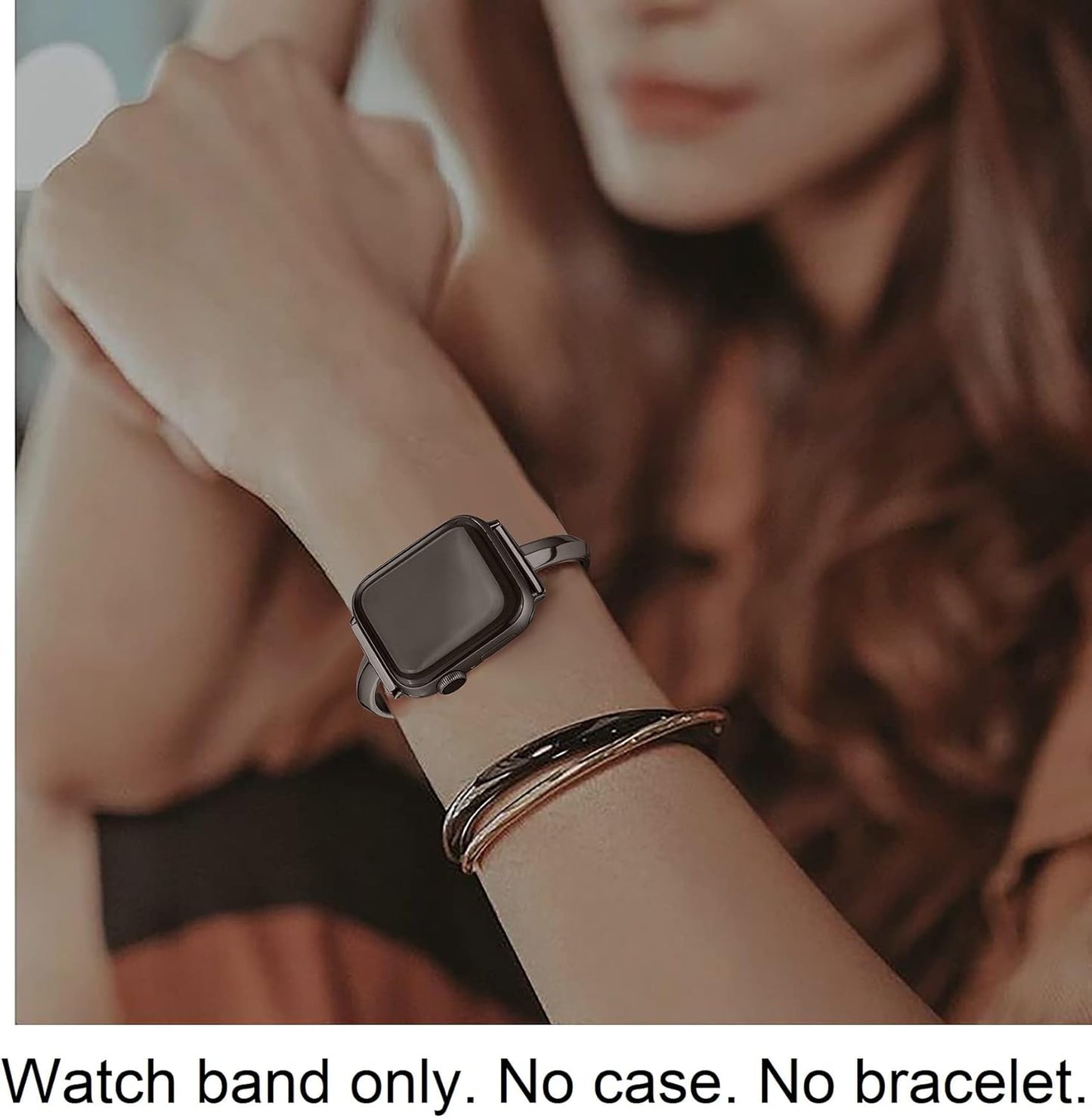 Stainless Steel Band Compatible with Apple Watch Band 38Mm 40Mm 41Mm 42Mm 44Mm 45Mm Iwatch SE Series 9 8 7 6 5 4 3 2 1, Slim Versatile Bangle Bracelet for Women
