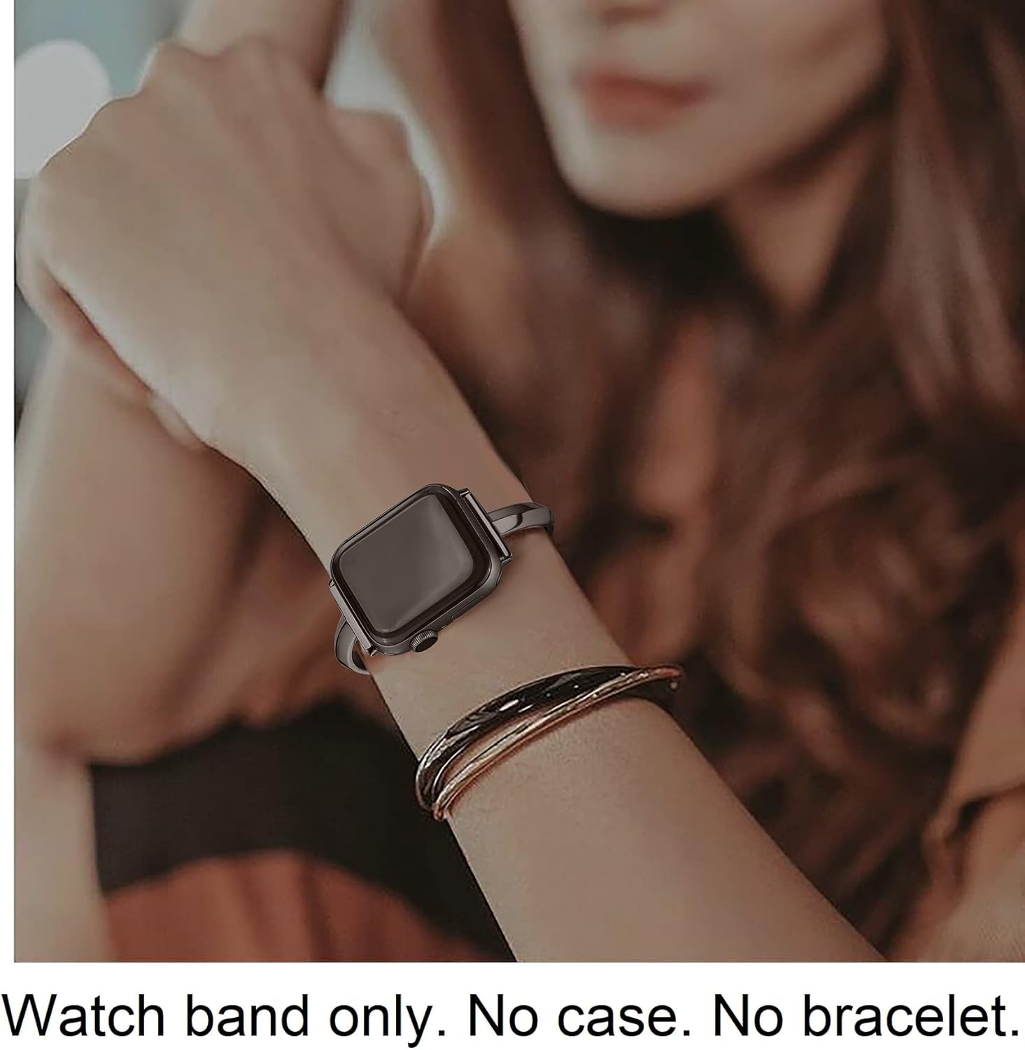 Stainless Steel Band Compatible with Apple Watch Band 38Mm 40Mm 41Mm 42Mm 44Mm 45Mm Iwatch SE Series 9 8 7 6 5 4 3 2 1, Slim Versatile Bangle Bracelet for Women