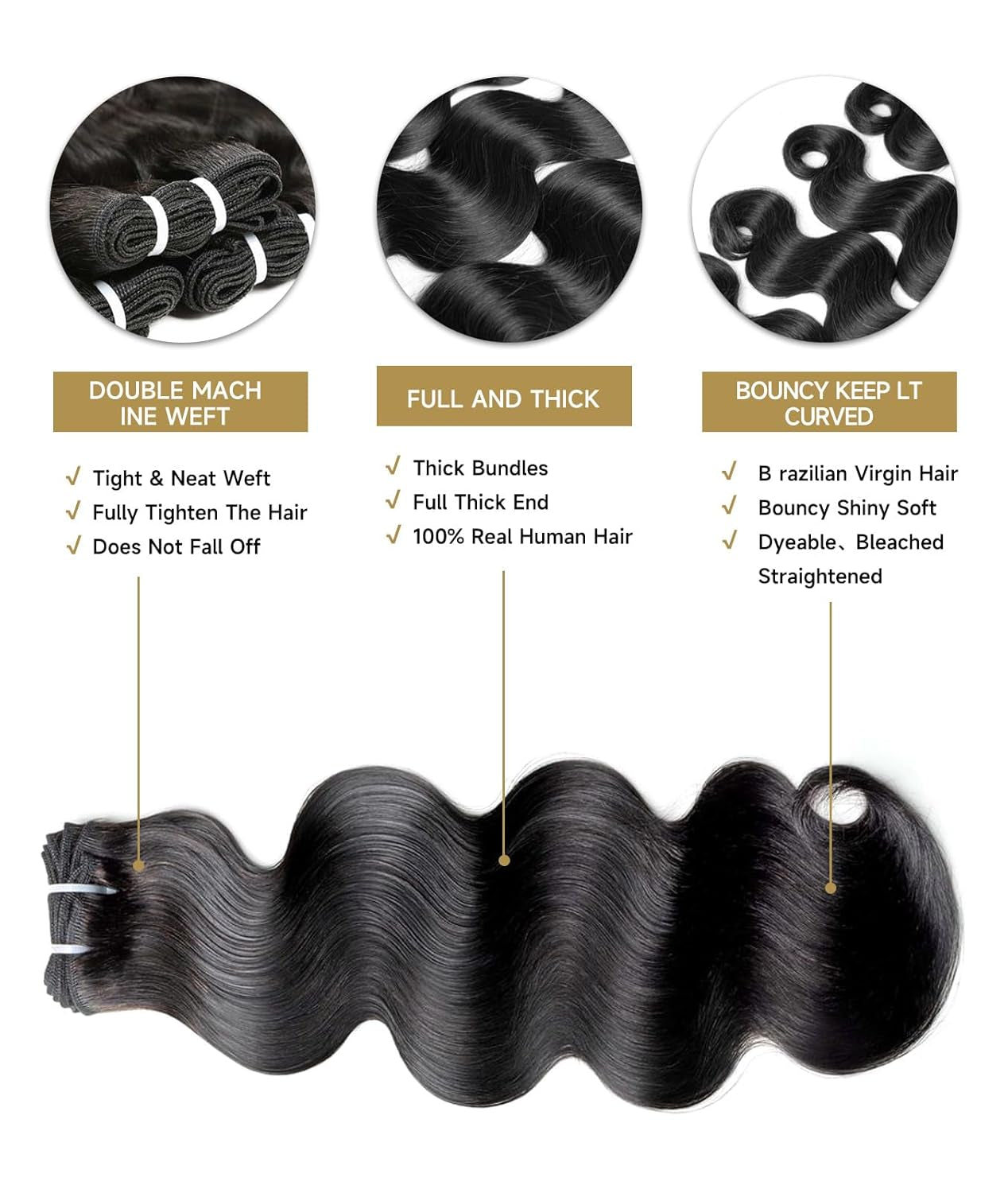 Bundles Human Hair Body Wave 20 Inch 1 Bundles Deals 16A 100% Unprocessed Brazilian Virgin Hair Hair Extensions Weave Human Hair Raw Bundles Natural Black