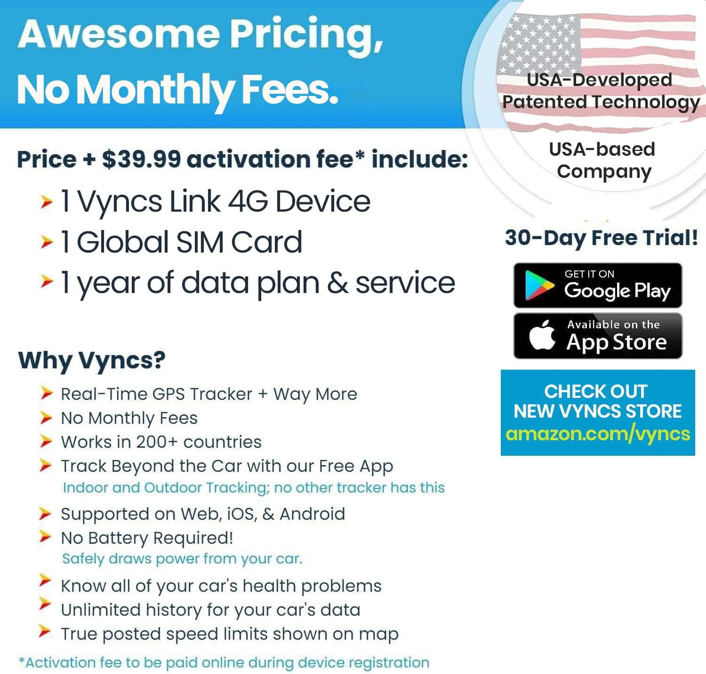 - GPS Tracker for Vehicles, [No Monthly Fee], 4G LTE, Vehicle Location, Trip History, Driving Alerts, Geofence, Fuel Economy, OBD Fault Codes, Usa-Developed, Family or Fleets TRUCK DRIVER