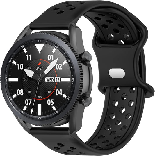 Band Compatible with Samsung Gear S3 Classic / Gear S3 Frontier / Forerunner 945 / Forerunner 955 / Vivoactive 4, 22Mm Soft Silicone Watch Band Quick Release Breathable Bracelet Replacement for Men Women