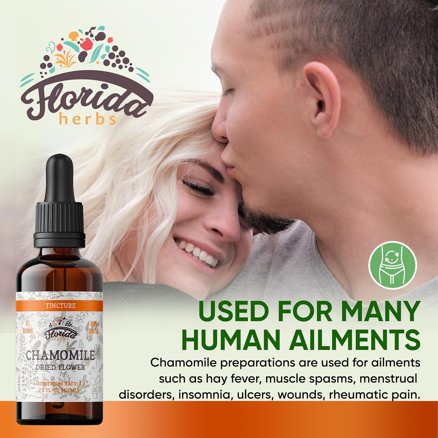 Chamomile Tincture, Organic Chamomile Extract (Matricaria Recutita) Flowers TLBH