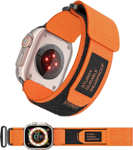 Nylon Sport Band Compatible with Watch Band 41Mm 40Mm 38Mm Men Women Nylon Outdoor Sports Velcro Strap for Watch Ultra 2 Ultra SE Series 9 8 7 6 5 4 3 2 1 - Orange