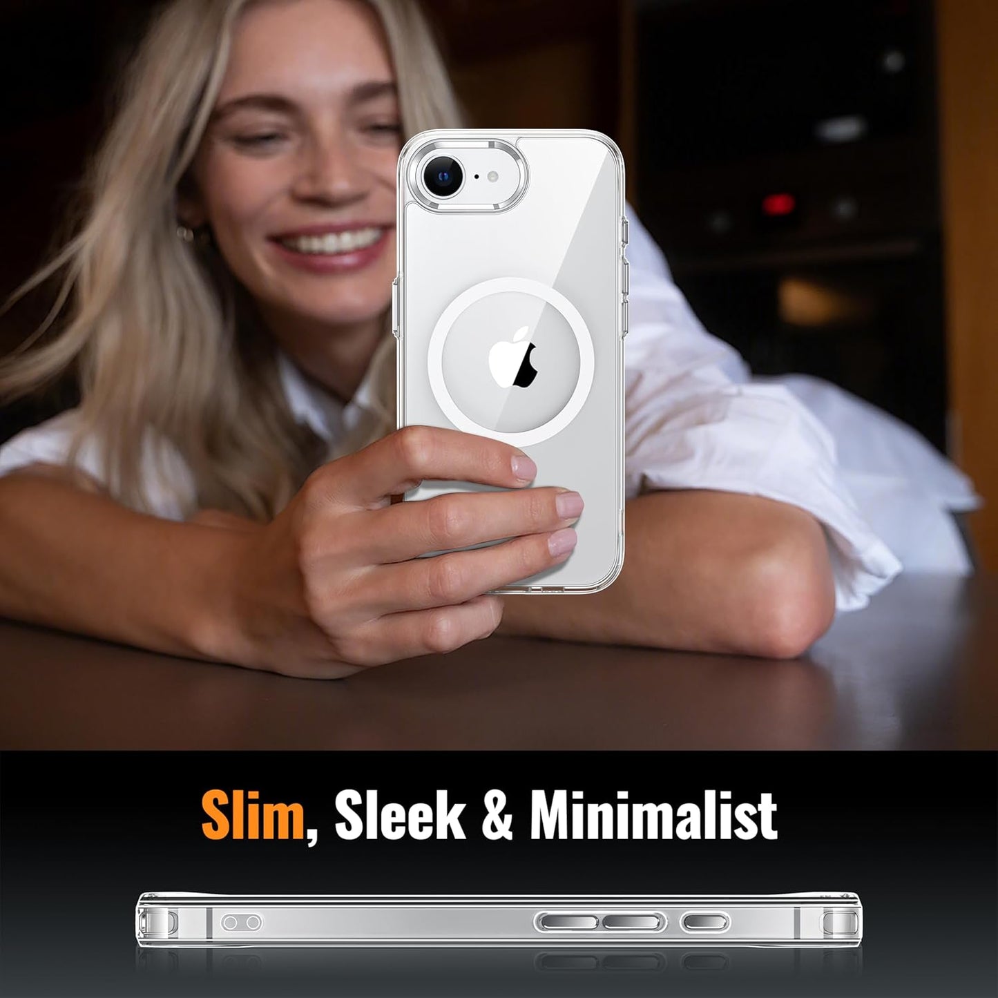 Magnetic for Iphone 16E Case 2025 [Anti-Yellowing] [12FT Military Drop Protection] [Fit for Magnetic Accessories] Sleek Anti-Scratch Case for Iphone 16E, 6.1-Inch, Clear