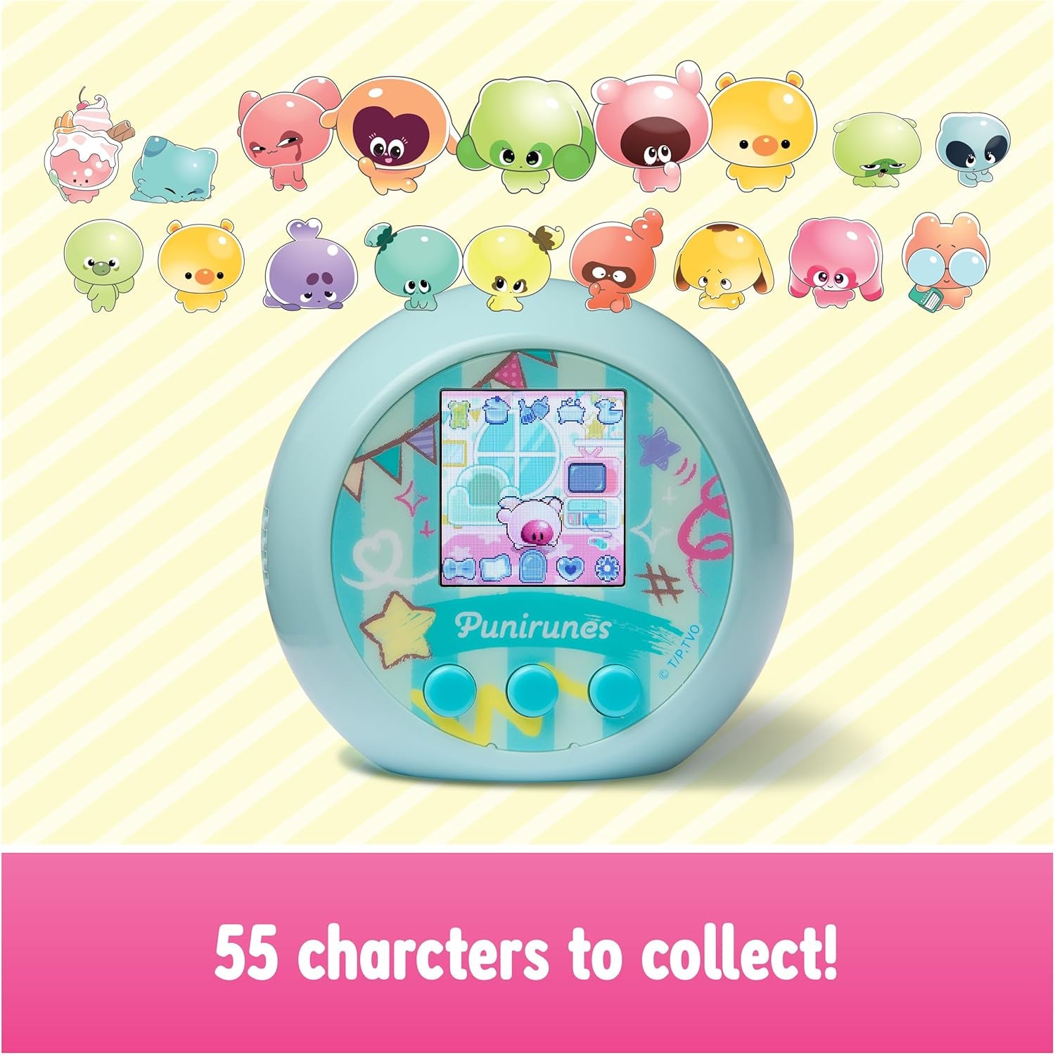 , Interactive Digital Toy with 55 Squishy Characters Inside, Reacts to Touch, Color Display, Kids Toys for Ages 5 and Up ZOUSA
