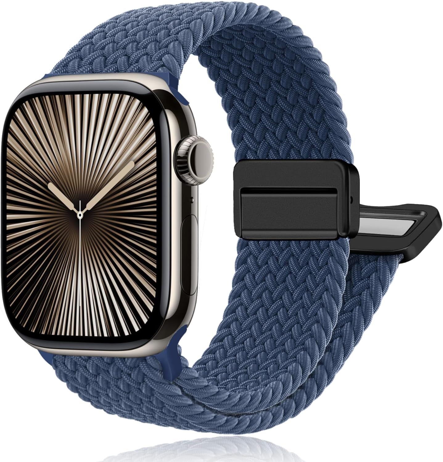 Magnetic Braided Stretchy Loop - Compatible with Apple Watch Band 42Mm 46Mm 40Mm 41Mm 44Mm 45Mm 38Mm Ultra/2 49Mm Women Men,Elastic Woven Fabric Nylon Strap for Iwatch Ultra Series 10 9 8 7 6 5 4 3 SE