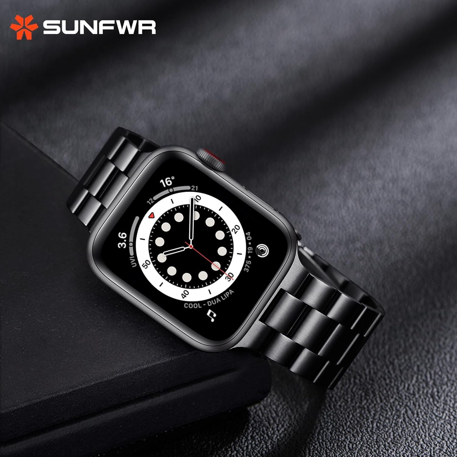 Compatible with Apple Watch Band 45Mm 44Mm 42Mm for Men Women, Stainless Steel Metal Iwatch Band with Case for Apple Watch Series 9/8/7/6/5/4/3/2/1/Se/Se2(Black, 42Mm 44Mm 45Mm)
