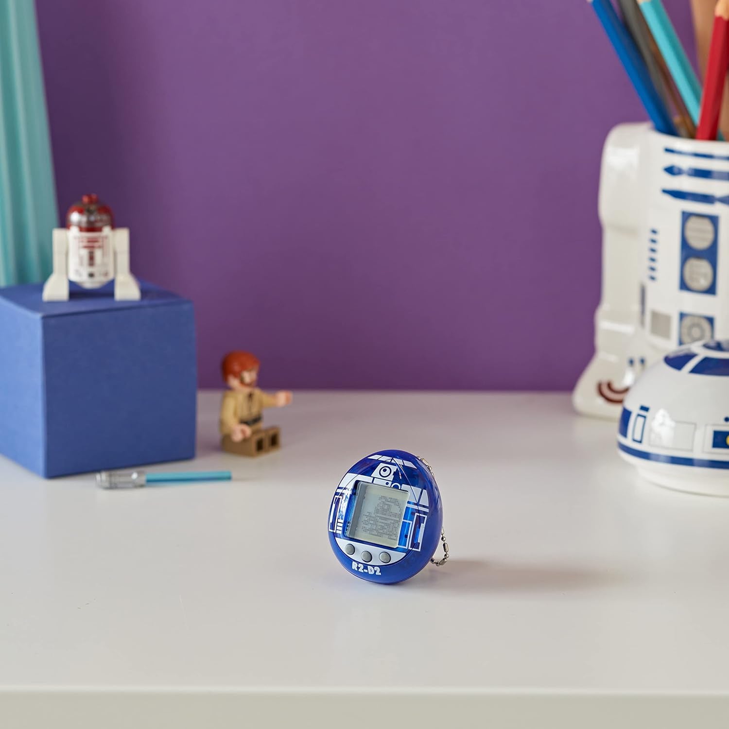 TAMAGOTCHI 88822 Star Wars R2D2 Virtual Pet Droid with Mini-Games, Animated Clips, Extra Modes and Key Chain, Multicolour BanUK