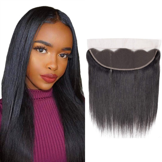 13X4 Lace Frontal Closure Human Hair 10 Inch Brazilian Straight Frontal HD Lace Closure 100% Virgin Human Hair Ear to Ear Lace Frontal Pre Plucked Natural Black