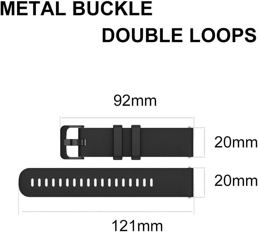 Galaxy Watch 3 41Mm Bands Silicone, Samsung Galaxy Watch Active 2 44Mm Bands Sport for Men Women, 20Mm Replacement Watch Strap for Samsung Gear Sport/Galaxy Watch Active 40Mm-Black