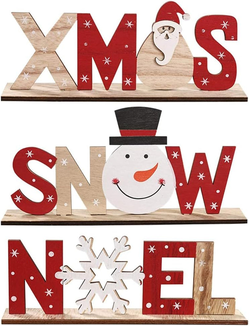 Christmas Decoration Noel Wood Sign Christmas Holiday Snowflake Wood Plaque Sign Decorative Table Top Sign Plaque Xmas Party Decoration, for Friends