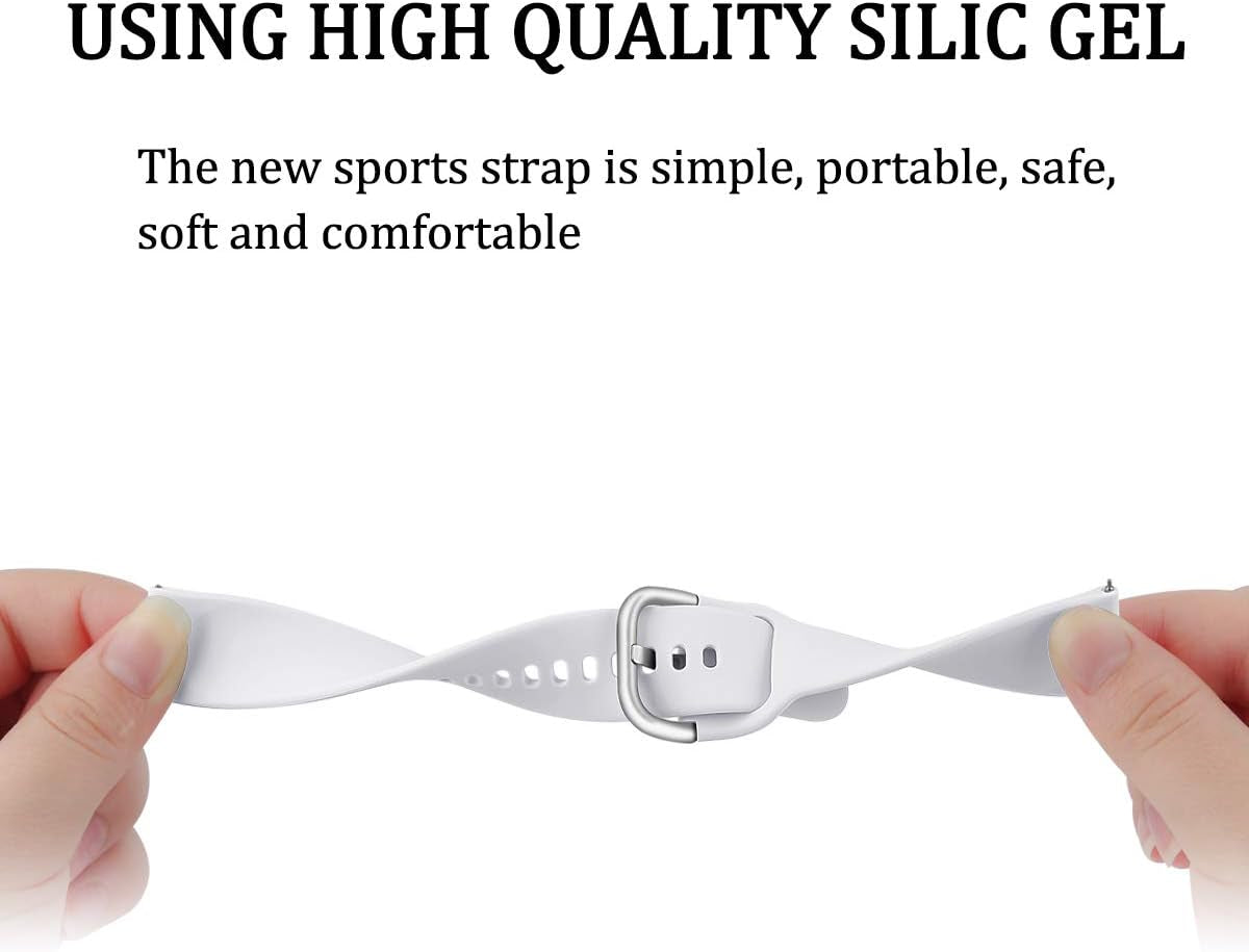 Galaxy Watch 5/6/4 Band,Bands for Samsung Watch Active 2 40Mm 44Mm,Galaxy Watch 5 Pro/Galaxy Watch 3 41Mm/Active,20Mm Soft Silicone Band Correa Sport Strap Galaxy 6/4 Classic Bands Wristbands