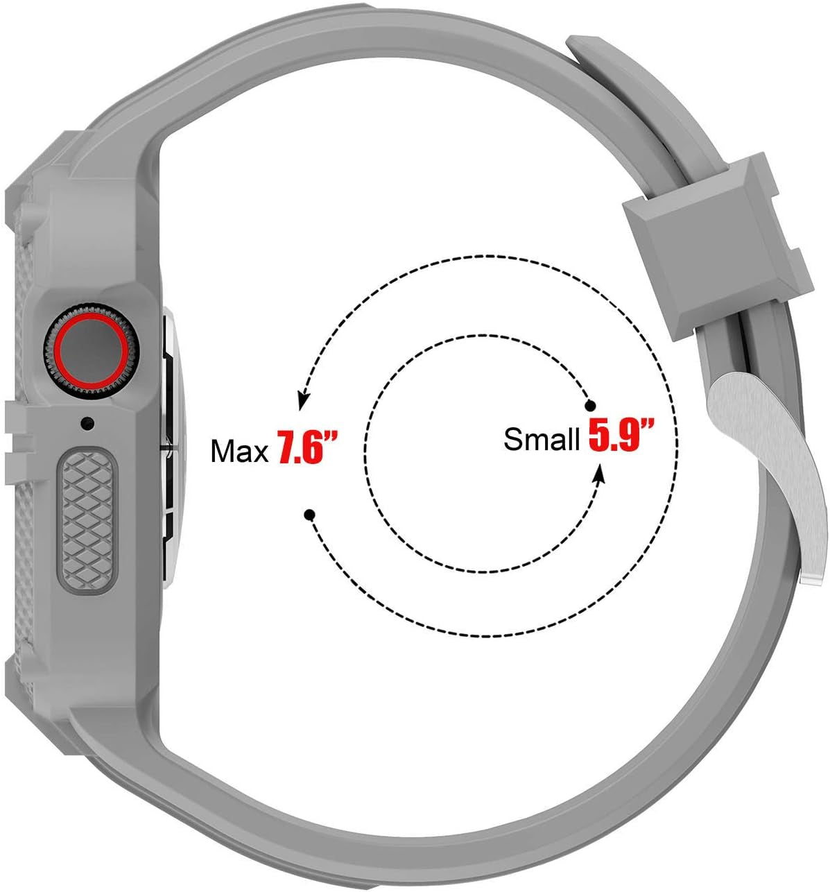 Rugged Watch Band Compatible with Apple Watch Series 9 Band for 41Mm 40Mm 38Mm SE 9/8/7/6/5/4/3 for Men Women (41Mm/40Mm/38Mm, Gray)