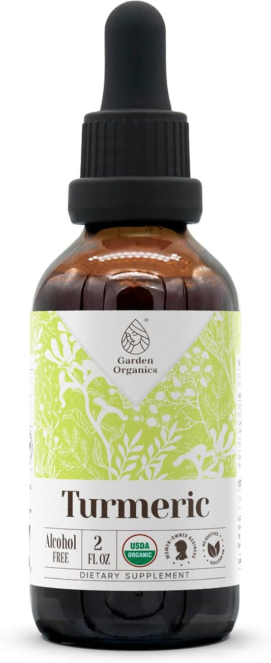 Turmeric USDA Organic Alcohol-Free Extract | Dietary Supplement, High-Potency Tincture | Natural Certified Organic Turmeric (Curcuma Longa) Dried Root (2 Oz) TLBH