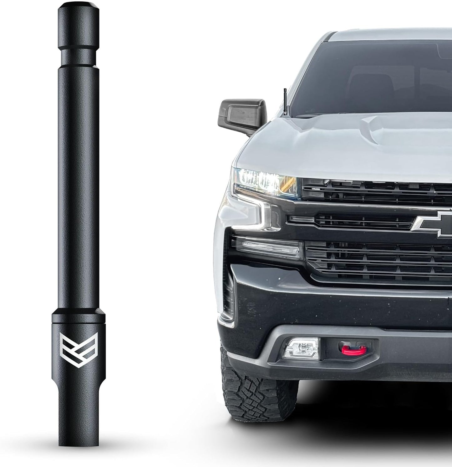 Truck Antenna for Chevy Silverado & GMC Sierra Accessories (2014+) anti Theft - Carwash Safe Short Replacement Antenna (5 Inch Flexible)