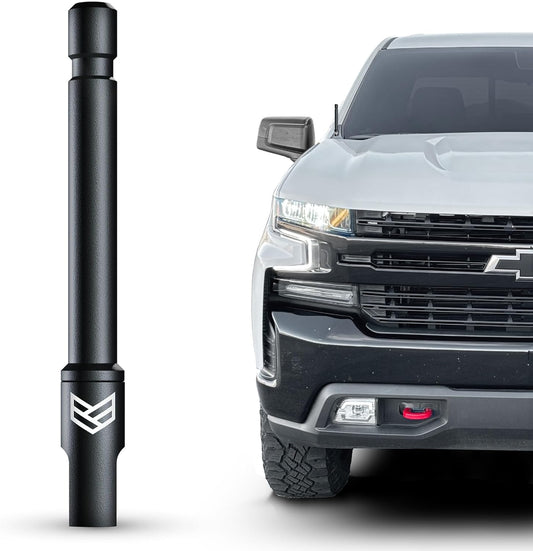 Truck Antenna for Chevy Silverado & GMC Sierra Accessories (2014+) anti Theft - Carwash Safe Short Replacement Antenna (5 Inch Flexible)