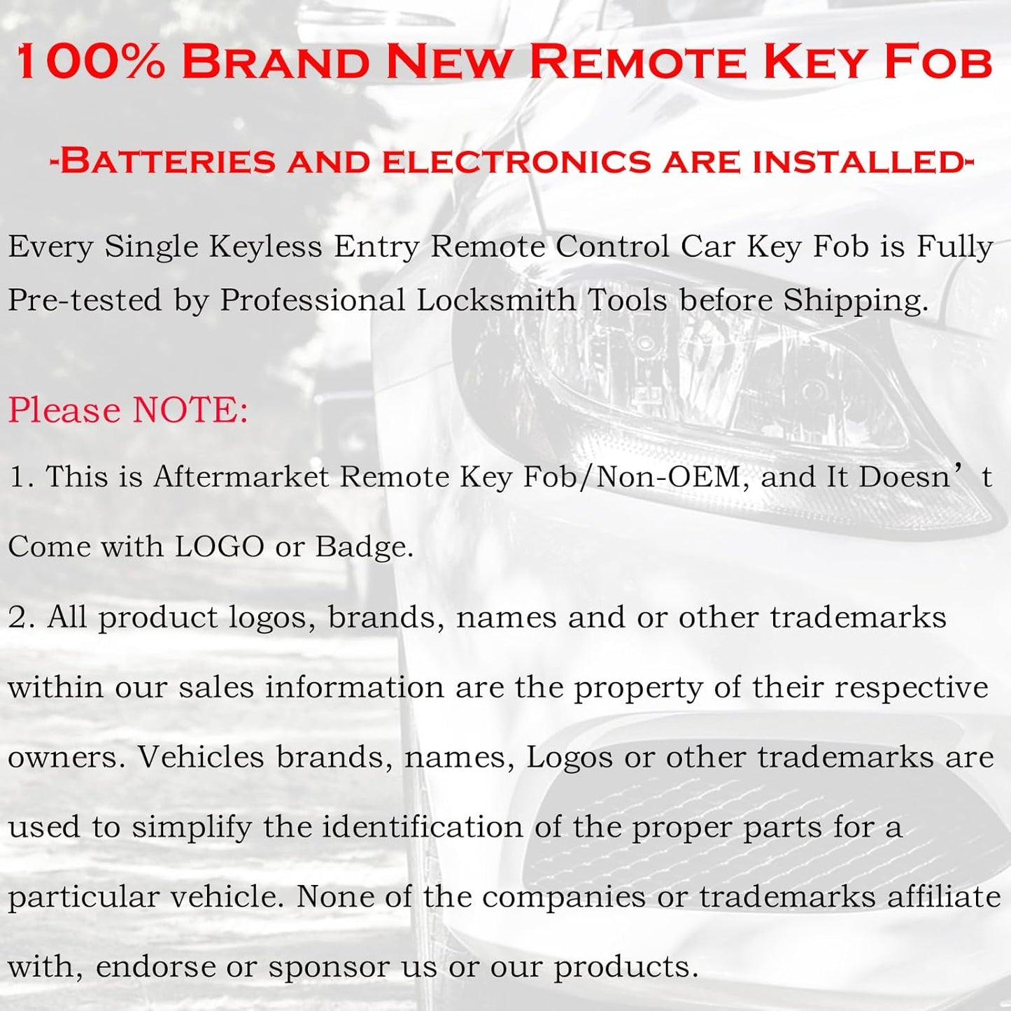Keyless Entry Remote Start Control Key Fob Replacement Fits Chevy Silverado Avalanche Equinox Express Traverse GMC Yukon Sierra 1500 2500 3500 HD Acadia 2007 2008 2009 2010 2011 2012 2013 OUC60270