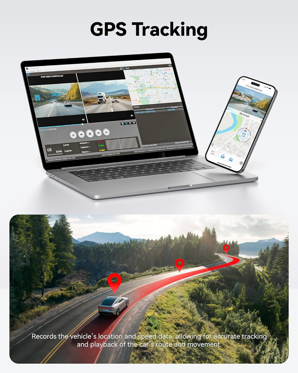 Dash Cam Front Rear, 4K/2.5K Full HD Dash Camera for Cars, Included 32GB Card, Built-In Wi-Fi GPS, 3.16” IPS Screen, Night Vision, 170°Wide Angle, WDR, 24H Parking Mode