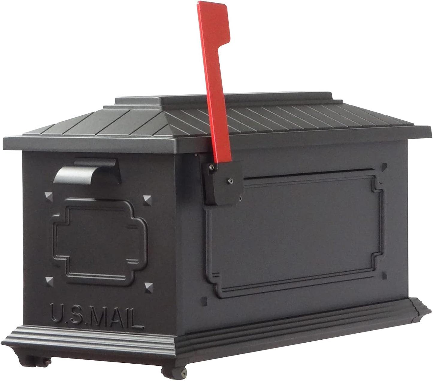 Special Lite Kingston Curbside Mailbox - Black Aluminum Mailbox for Post Mount - SCK-1017-BLK