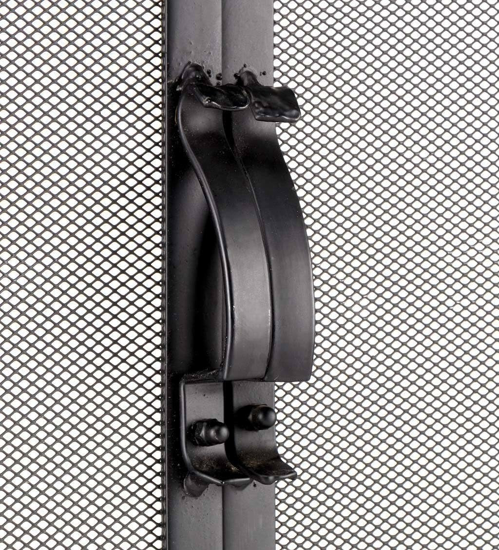 Metal Fireplace Screen Flatguard Black | 44" W X 33" H | 2 - Door | Spark Guard Indoor Grate | Iron Fire Place Cover | Wood Burning Stove Decorative Accessories