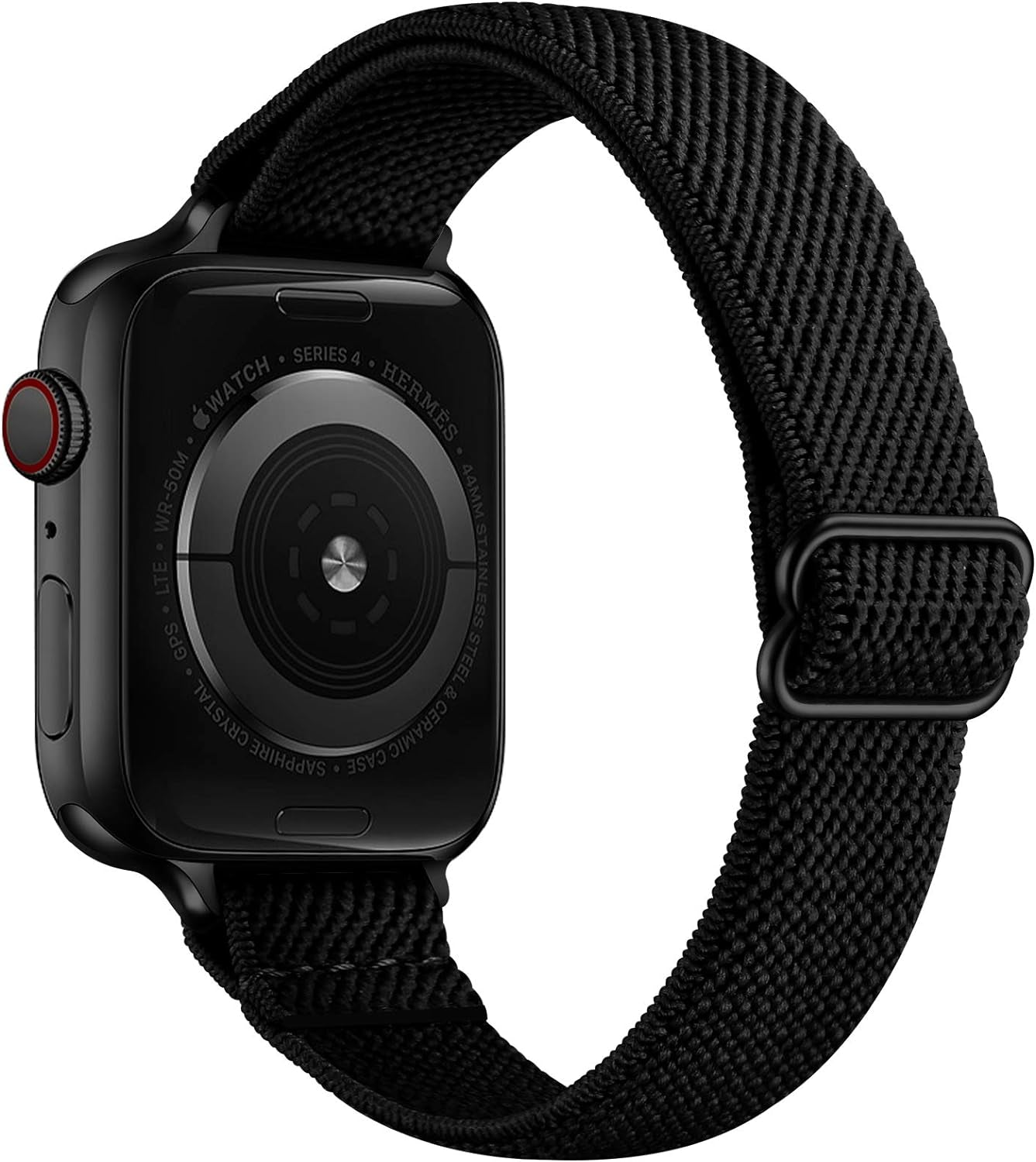 Slim Stretchy Bands Compatible with Apple Watch Band 41Mm 40Mm 38Mm, Women Elastics Nylon Thin Band Strap for Iwatch SE2 SE Series 9 8 7 6 5 4 3 2 1 (Black/Black, 41Mm 40Mm 38Mm)
