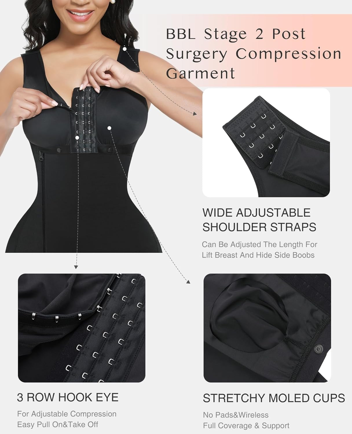 Fajas Colombianas Moldeadoras Shapewear BBL for Women Tummy Control Stage 2 Post Surgery Compression Garment