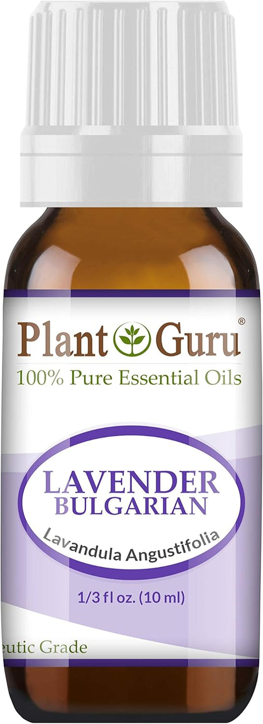Lavender Essential Oil 10 Ml (Bulgarian) 100% Pure Natural Undiluted Therapeutic Grade for Skin, Body and Hair Growth, Aromatherapy Diffuser, Great for Relaxation and Calming. TLBH