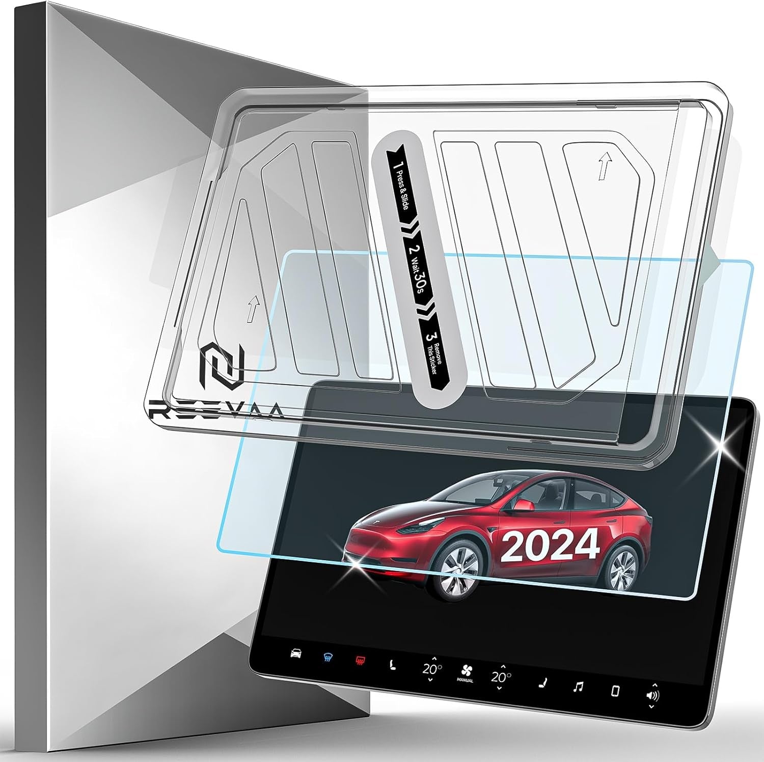 Tempered Glass Screen Protector for Tesla Model Y [Anti-Glare, Anti-Fingerprint] Designed for Model Y (2025-2020) Dashboard Touchscreen, Auto Alignment Kit Accessories, Matte
