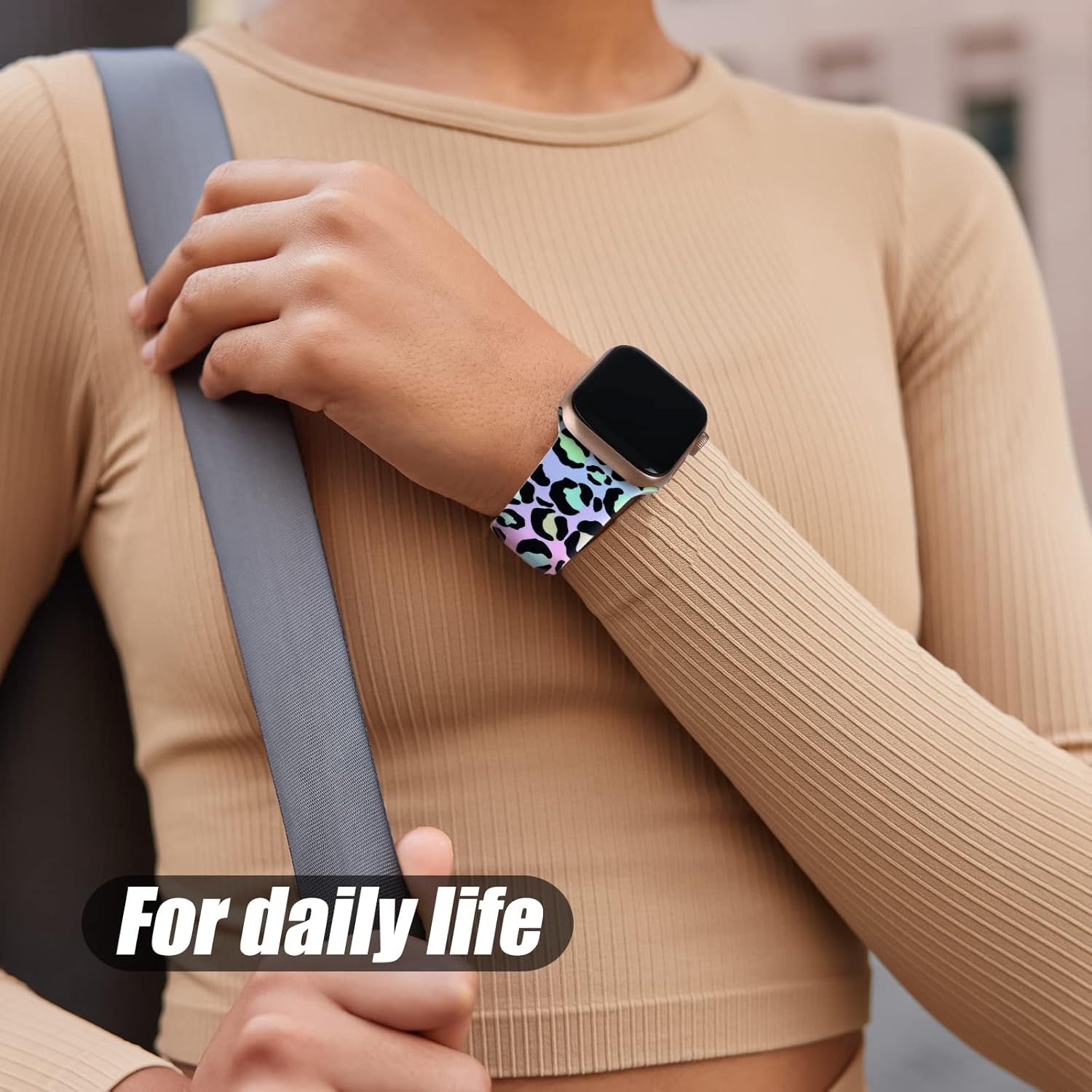 Leopard Print Compatible with Apple Watch Band for Women 38Mm 40Mm 41Mm, Cheetah Print Sport Strap for Iwatch Series SE 8 7 6 5 4 3 2 1, Gradient Leopard