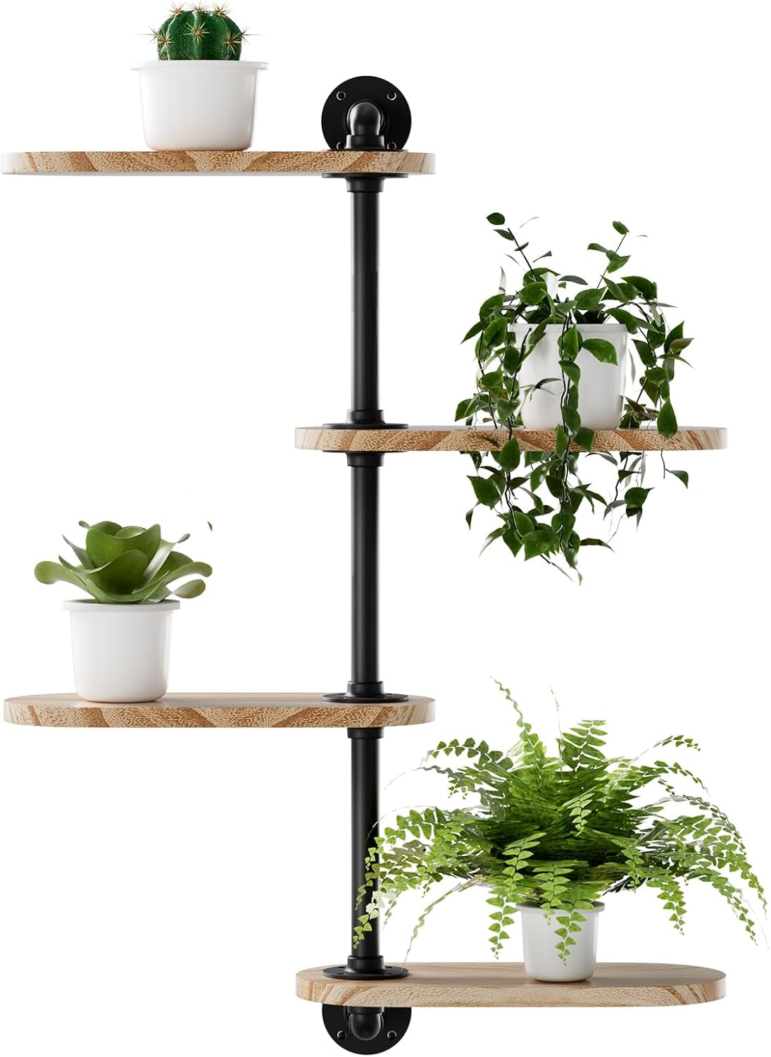 Rotating Window Plant Shelves 4 Tier Plant Display Holder Wall Mounted Plant Holder Window Sill Shelf for Plants Indoor Simple and Functional Swivel Plant Shelf to Decorate Your Space