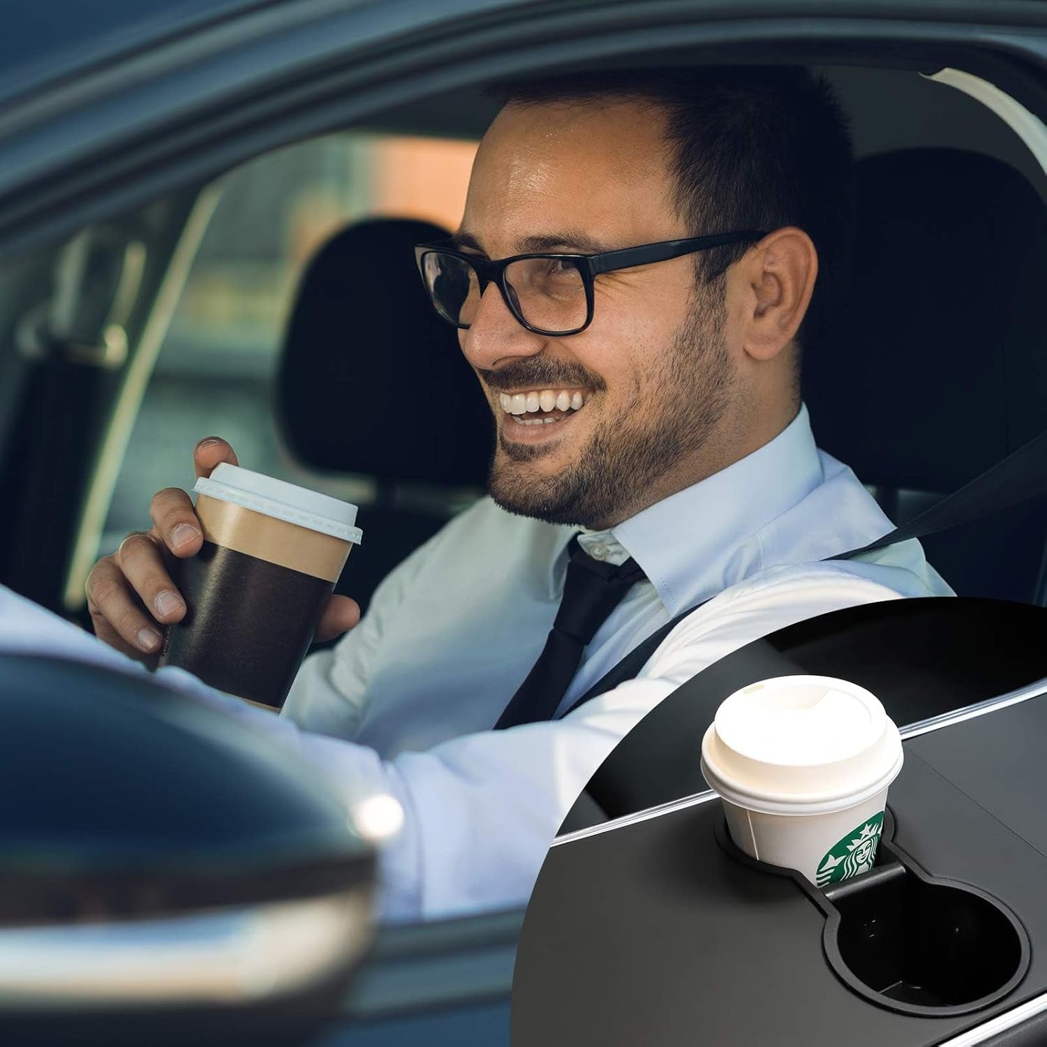 Tesla Model Y Tesla Model 3 Center Console Cup Holder Inserts [Seamless Fit for Console] 2016-2020 Model 3 Model Y NOT FIT 2021 Model 3