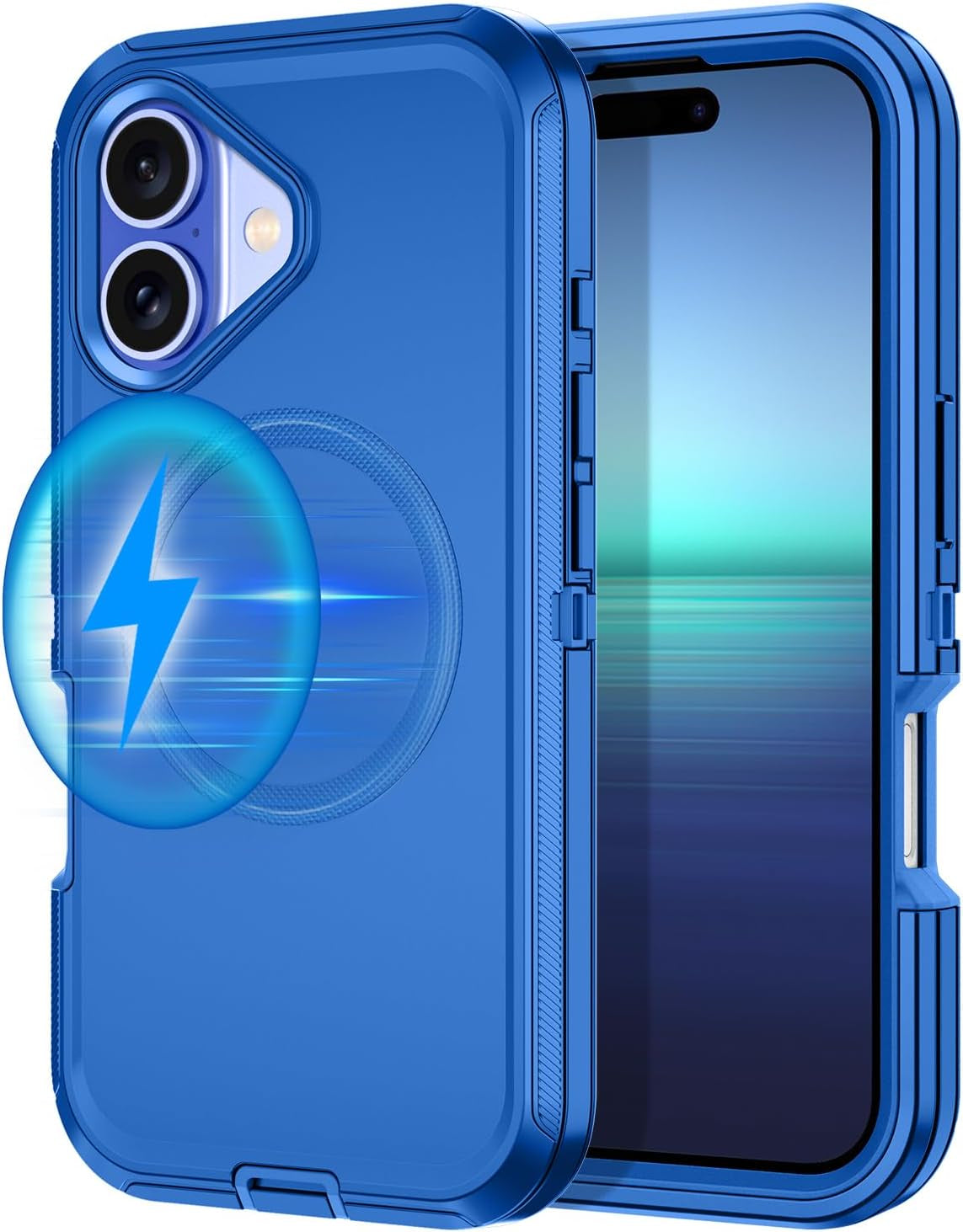 For Iphone 16E Case [Compatible with Magsafe] Shockproof 3-Layer Full Body Protection [Without Screen Protector] Rugged Heavy Duty Cover Case for Apple Iphone 16E 6.1",Turquoise