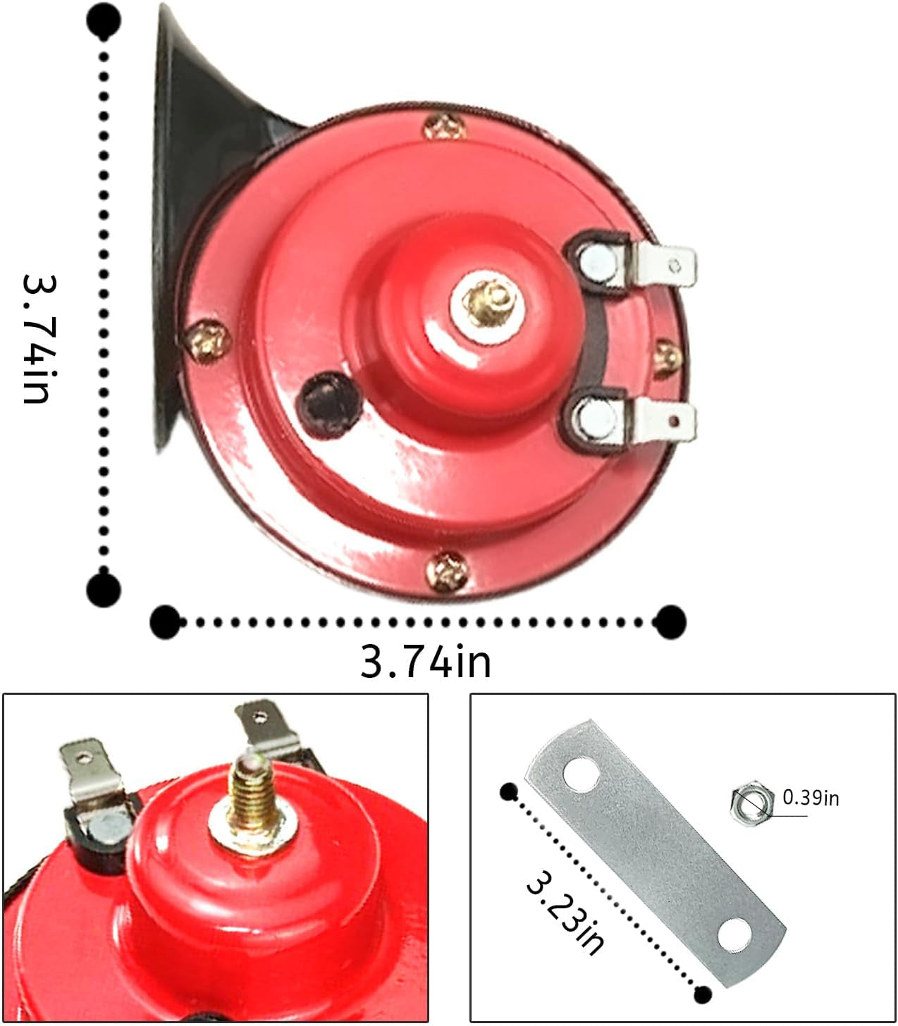 300DB Super Loud Train Horns, 12V Waterproof Air Horns Replacement Kit, Car, Motorcycle, Truck, Bike, Boat Car Air Electric Snail Double Horn, Automotive Accessories Universal for Car