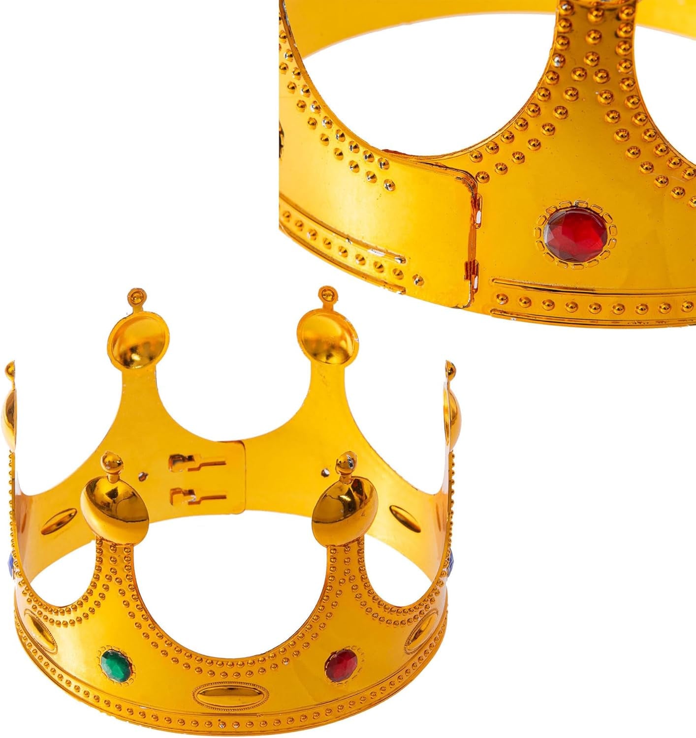 2 Pack Royal Prince Princess Crown,Plastic Regal King'S Crown for Kids Halloween Costume Accessories Birthday Party Favors