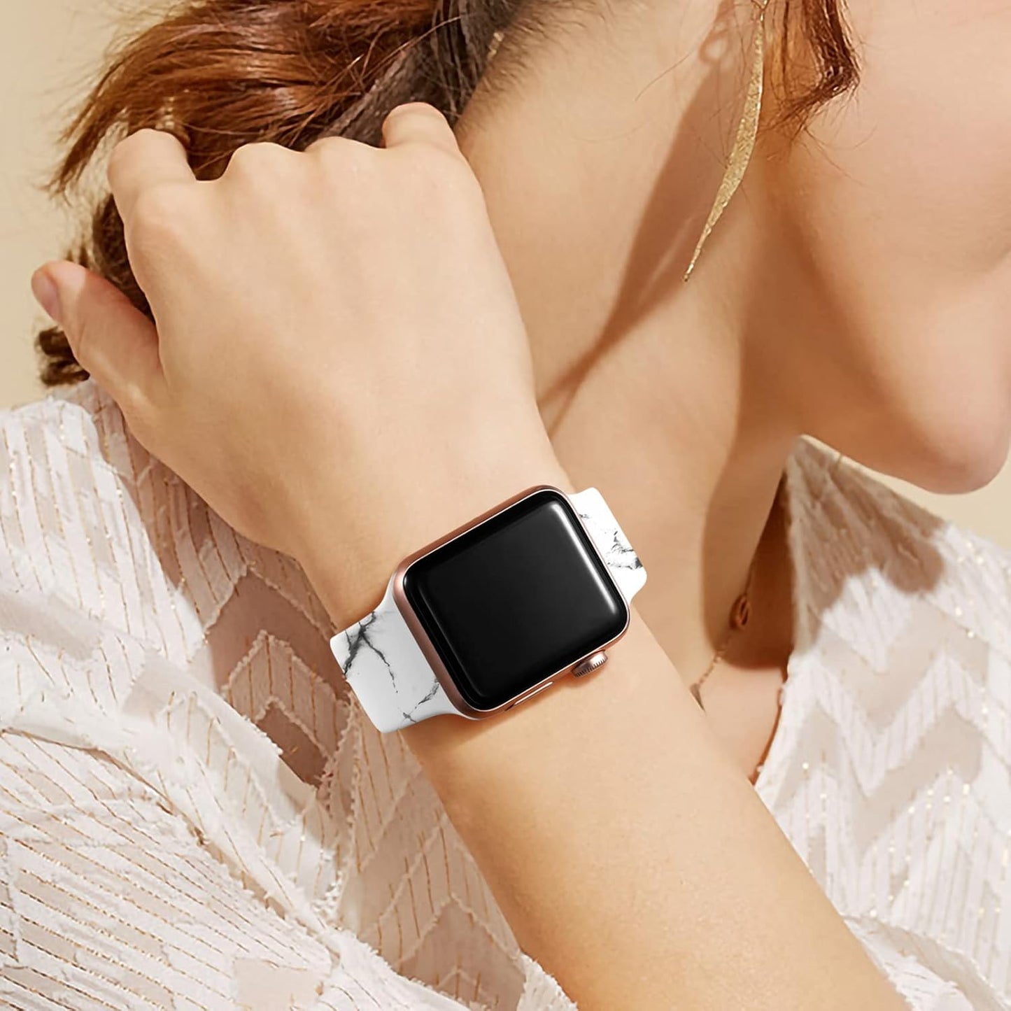 Band Compatible with Apple Watch Band 41Mm 40Mm 38Mm 45Mm 44Mm 42Mm 49Mm for Women Girls Men, Cute Silicone Floral Wristband Strap for Iwatch Series 9 8 7 SE 6 5 4 3 2 1 Ultra