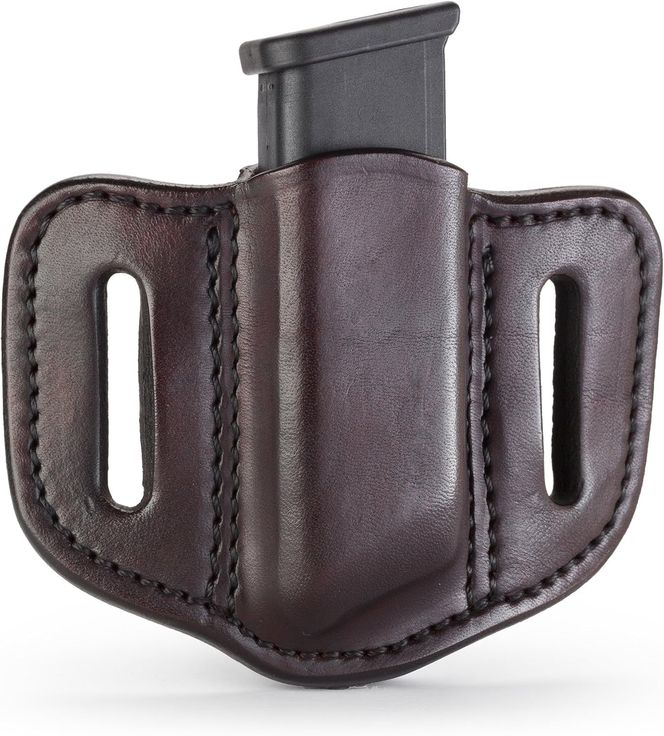 Single Mag Holster for Double Stack Mags, OWB Magazine Pouch for Belts Available in Stealth Black, Classic Brown, Black & Brown and Signature Brown